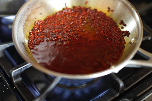 annatto seeds and oil for red coloring