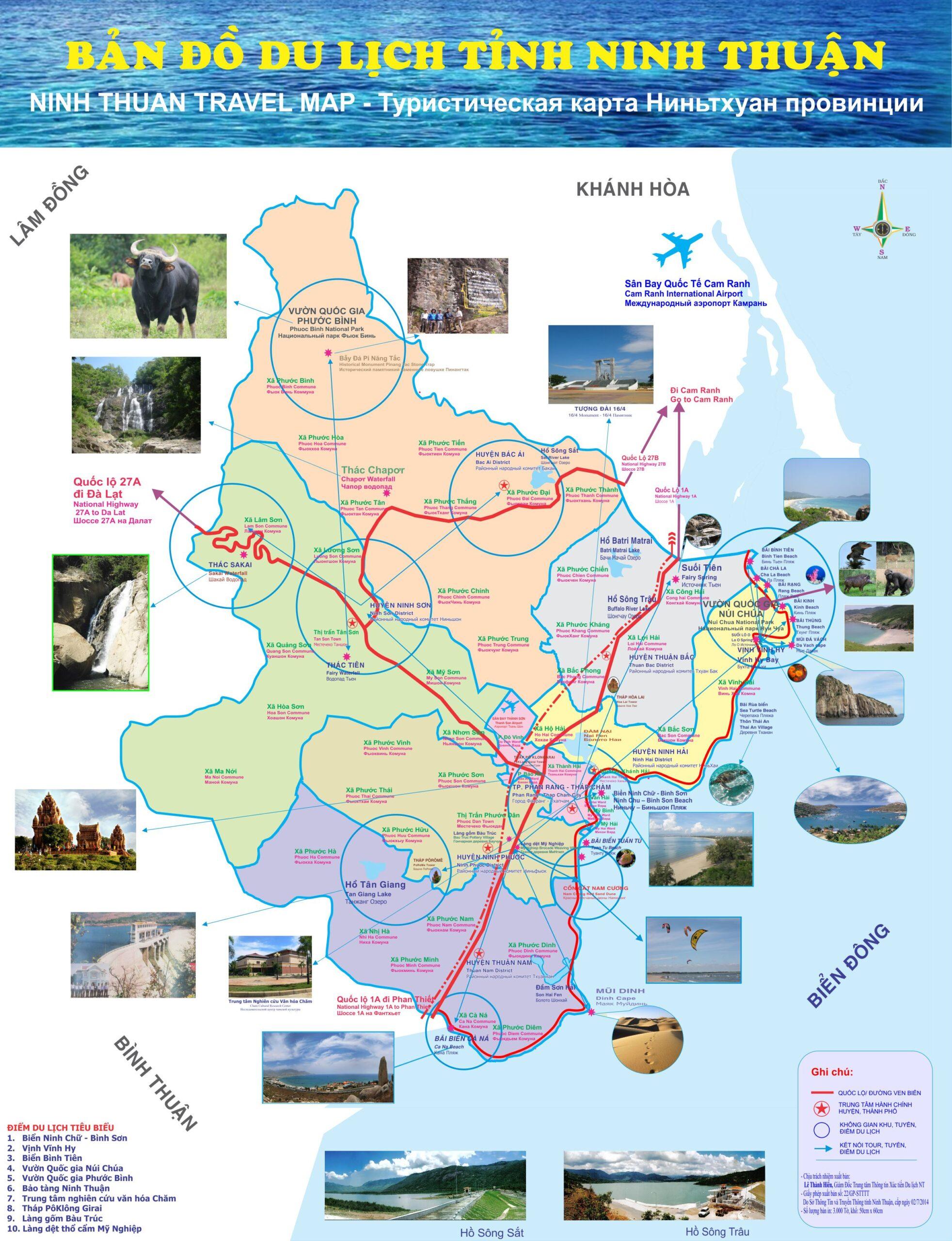 Bản đồ du lịch tỉnh Ninh Thuận