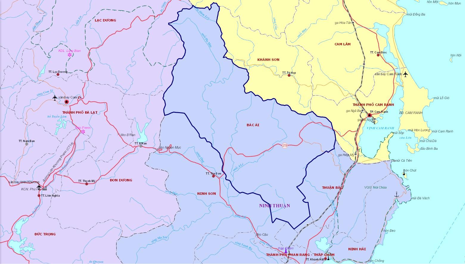 Bản đồ huyện Bác Ái