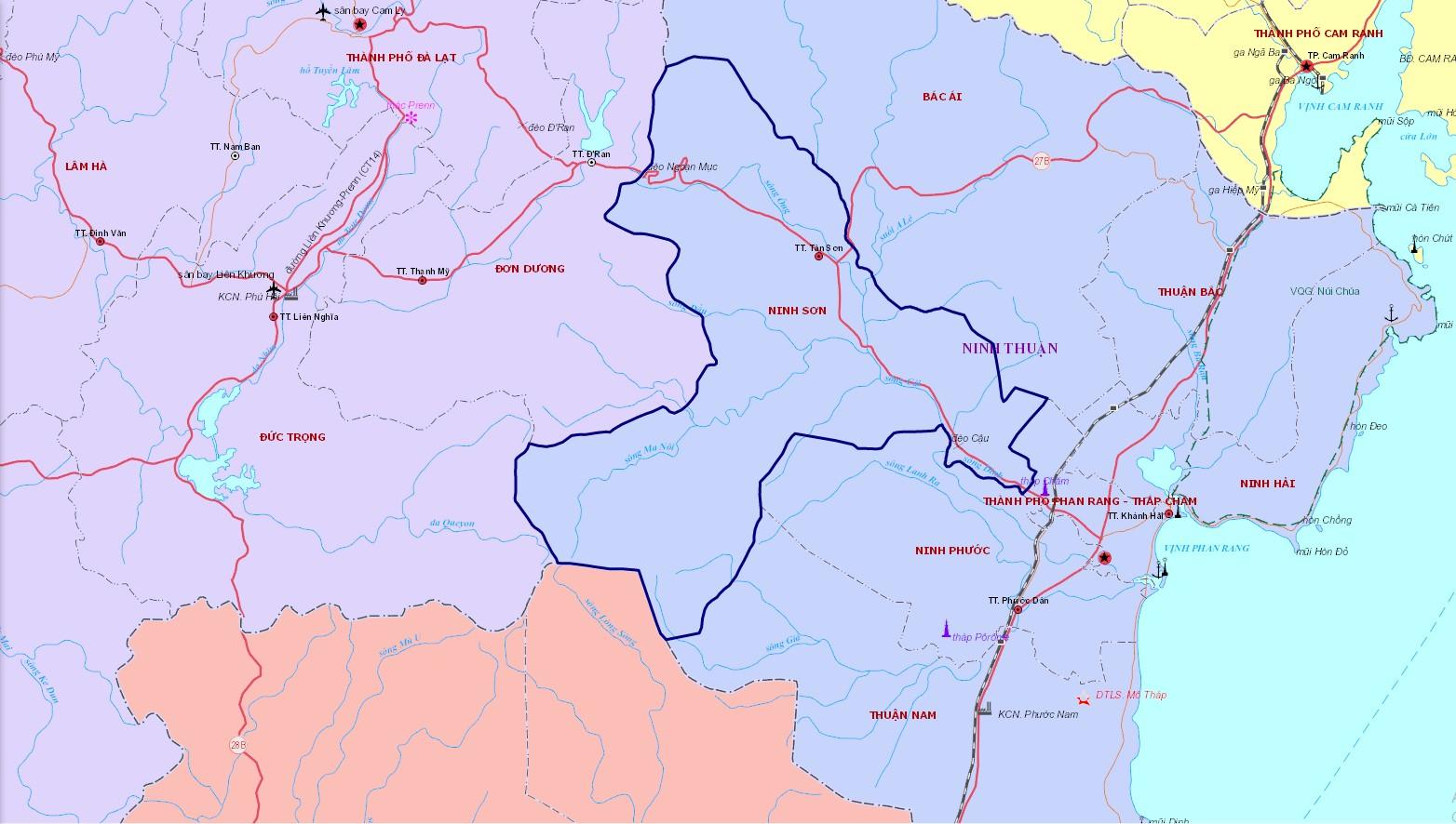 Bản đồ huyện Ninh Sơn