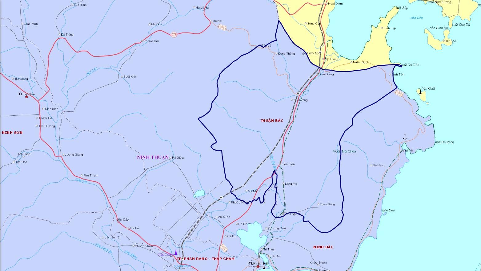 Bản đồ huyện Thuận Bắc