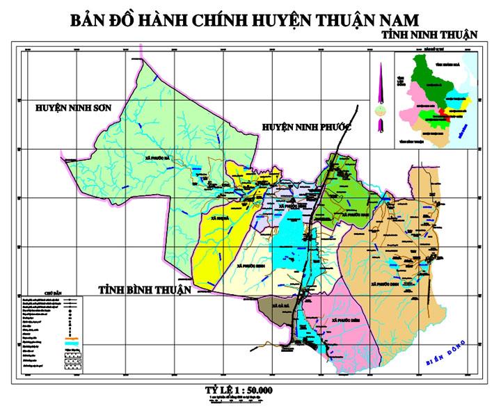 Bản đồ hành chính huyện Thuận Nam
