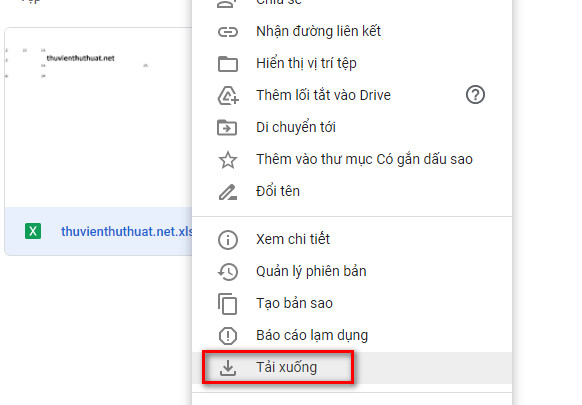 Cách tải file về máy tính trên Google Drive