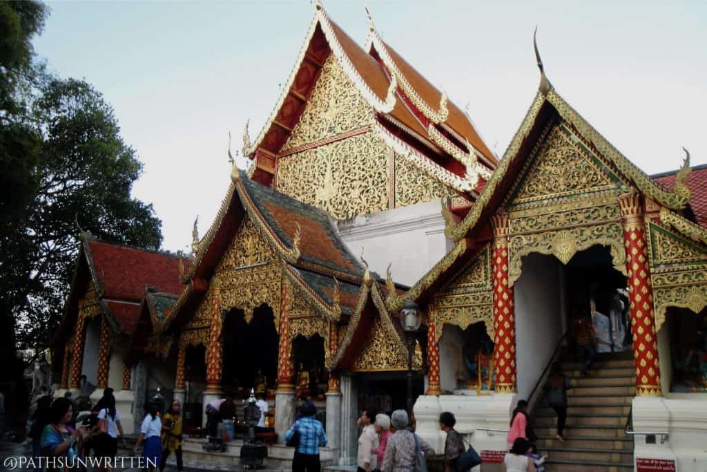 The main entrance to the central shrine and the chedi.