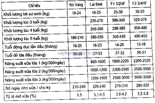 Một số chỉ tiêu kinh tế kỹ thuật của các nhóm giống bò nuôi tại TP.Hồ Chí Minh