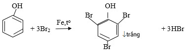 phenol + br2 tạo kết tủa trắng
