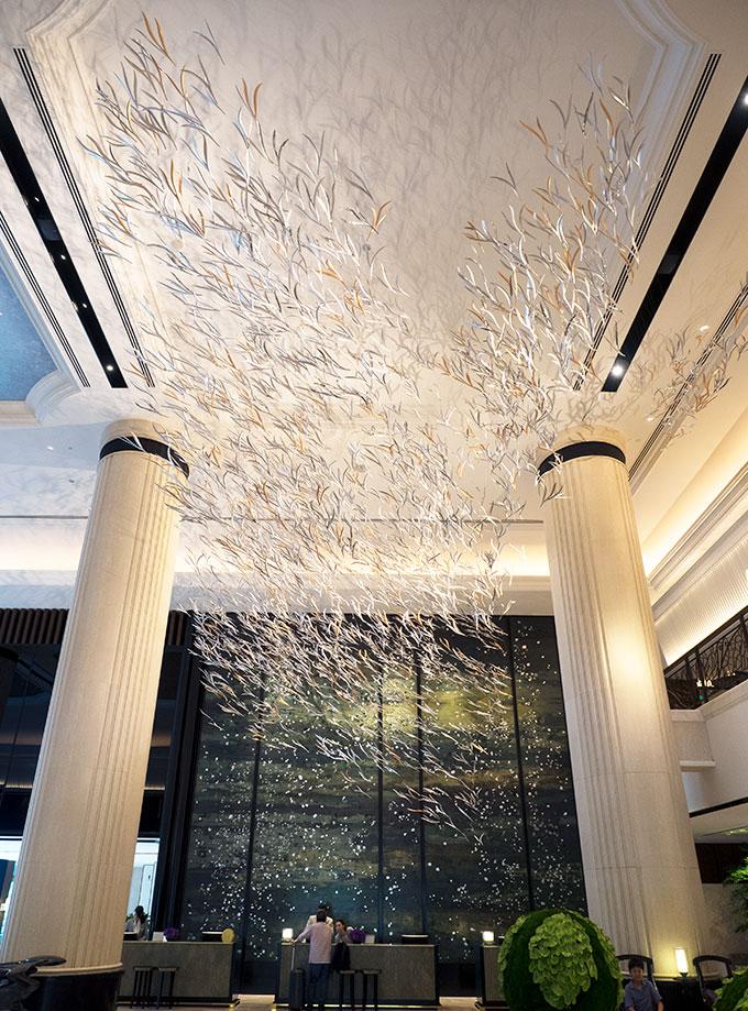 Tree Canopy ceiling art installation at Shangri-la Singapore by Studio Sawada