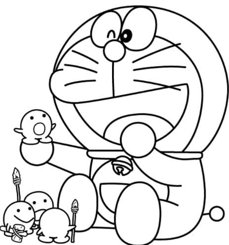 Tranh tô màu Doraemon cute