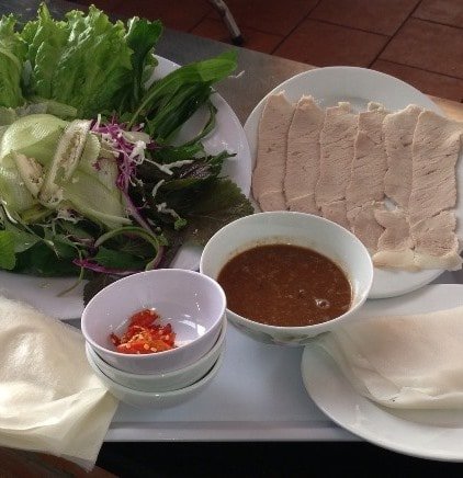 quán bánh tráng cuốn thịt heo Đà Nẵng