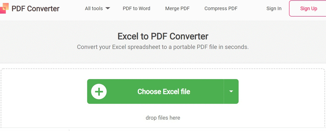 Click vào mục Choose Excel File để lựa chọn file Excel muốn chuyển 
