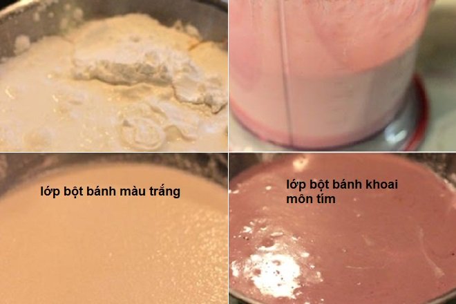 cách trộn lớp bột trắng, bột khoai môn cho bánh da lợn - baoamthuc.com