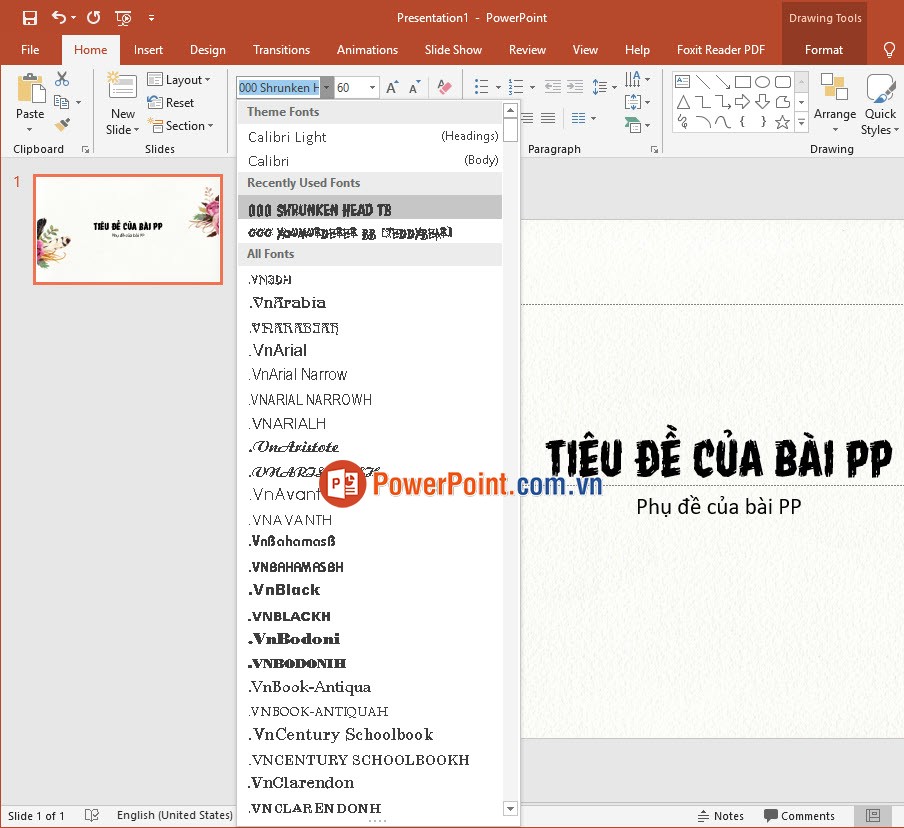 Chữ trong PowerPoint