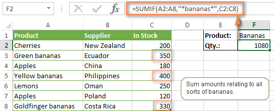 Using wildcards to sum values based on a partial match