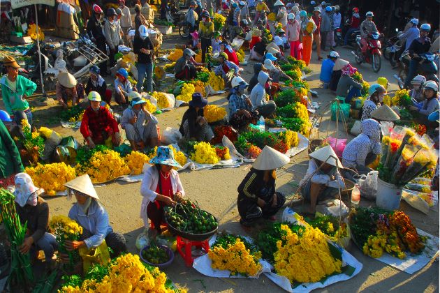 flower market on Vietnamese lunar new year