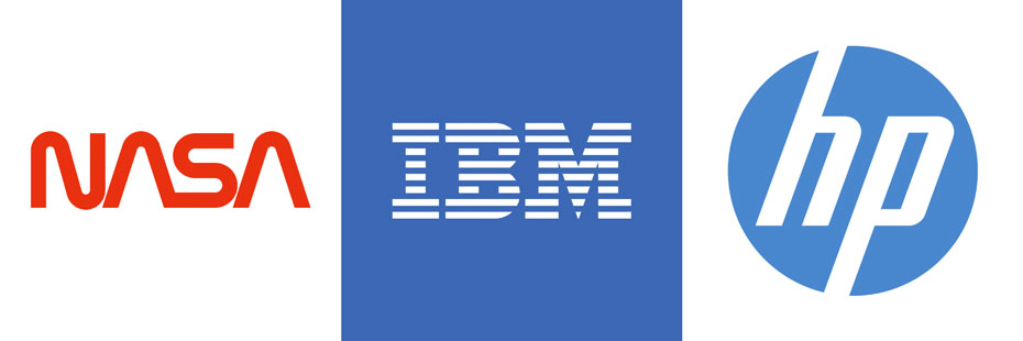 Logo của Nasa IBM và HP. Những ví dụ về logo Lettermark