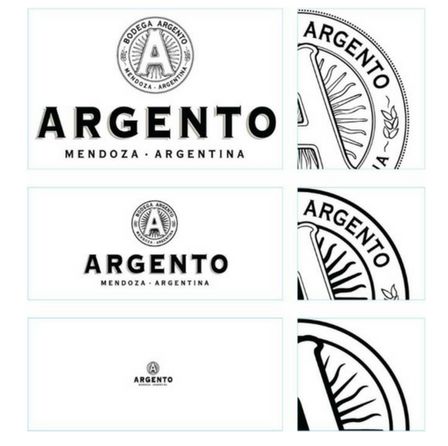 Logo Argento được tối giản lại lượt bỏ các chi tiết thừa khi thu nhỏ