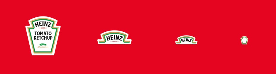 Sự thay đổi thông minh của Logo Heinz ở kích thước nhỏ