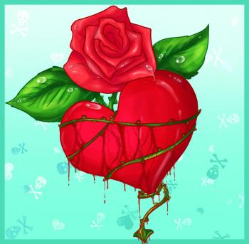 Hướng dẫn vẽ: Cách vẽ trái tim có gai với hoa hồng