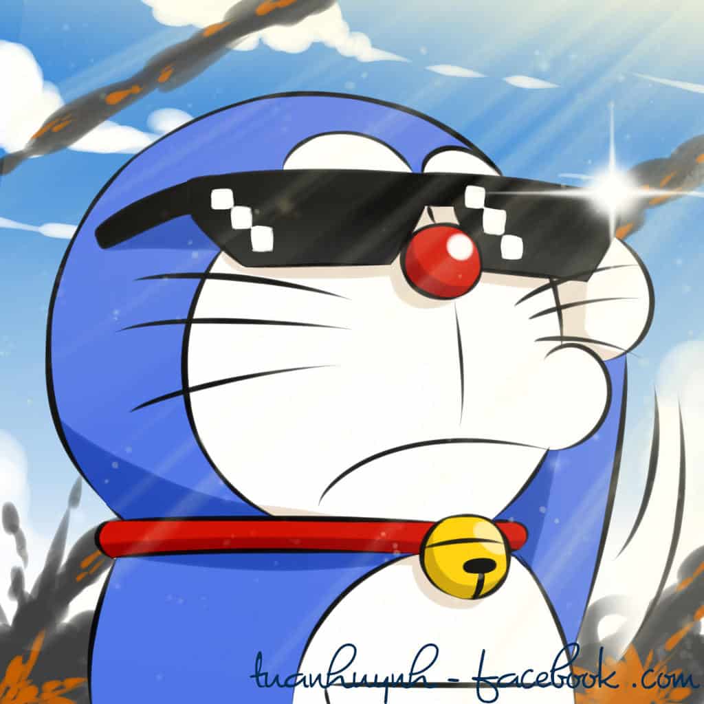Hình Anime Doremon đeo kính ngầu lòi