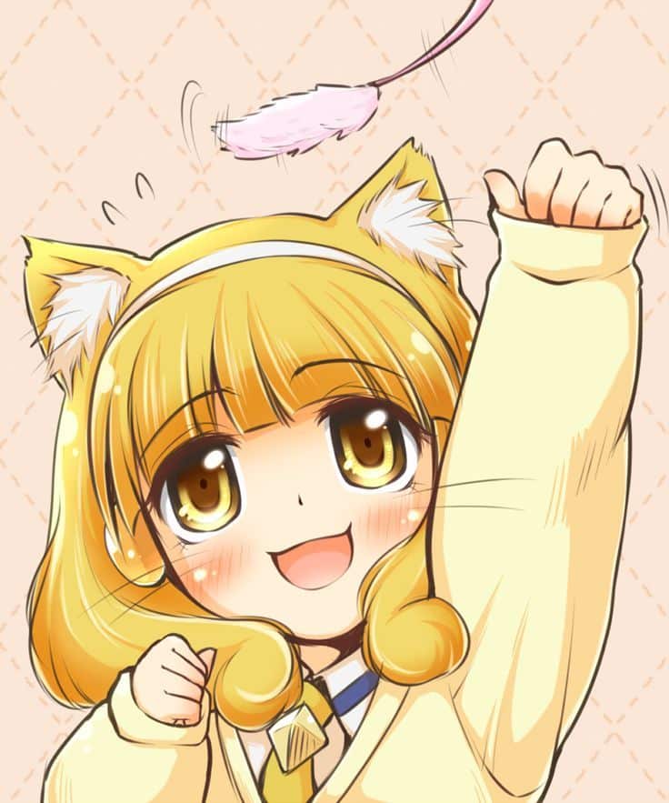 Hình Anime Nữ Chibi Màu Vàng đáng yêu dễ thương