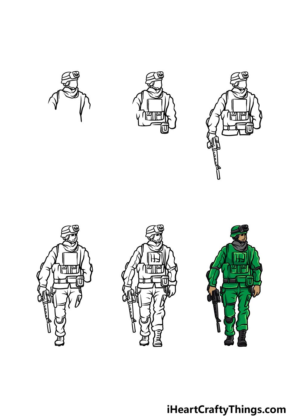 Soldier - Hướng dẫn cách vẽ chú bộ đội đẹp chi tiết từ A - Z và nhanh nhất
