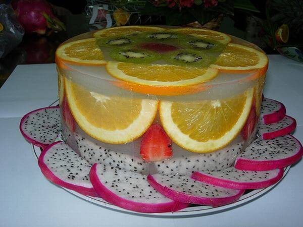 Cách làm bánh sinh nhật thạch rau câu trái cây 3d thơm ngon