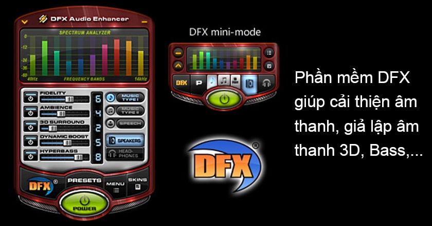 Tăng âm lượng bằng phần mềm DFX