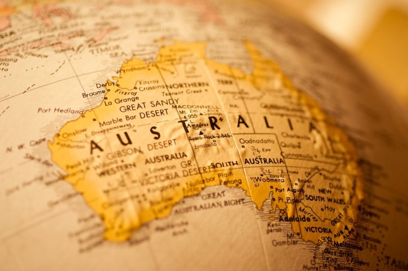 Vị trí của Australia trên bản đồ