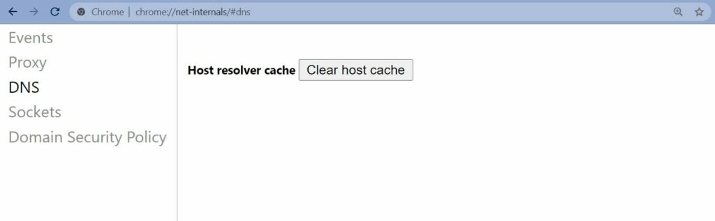How to clear DNS cache in Chrome.