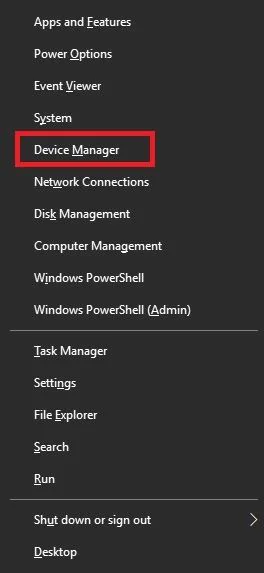 click windows and x to open device manager