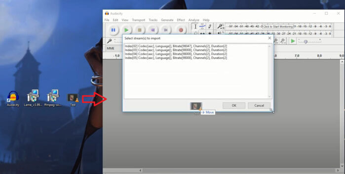 kéo thả file video vào khung cửa sổ của phần mềm