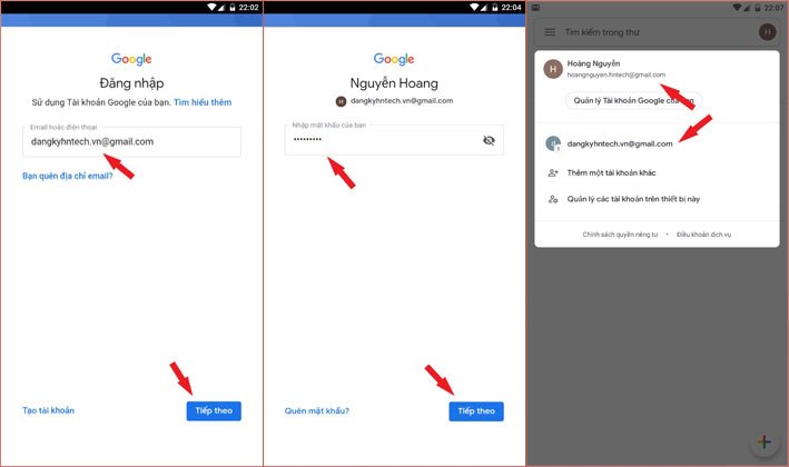 Cách thêm tài khoản Gmail mới trên điện thoại Android