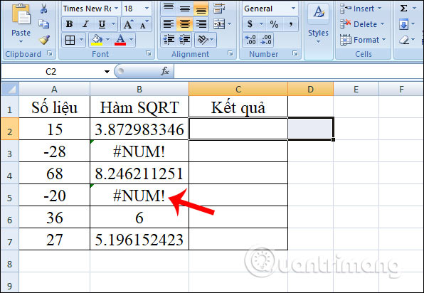 Hàm căn bậc 2 trong Excel: Công thức và cách sử dụng