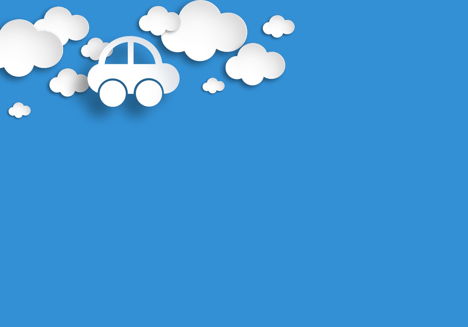 Hình nền PowerPoint chiếc ô tô nhỏ đi giữa đám mây