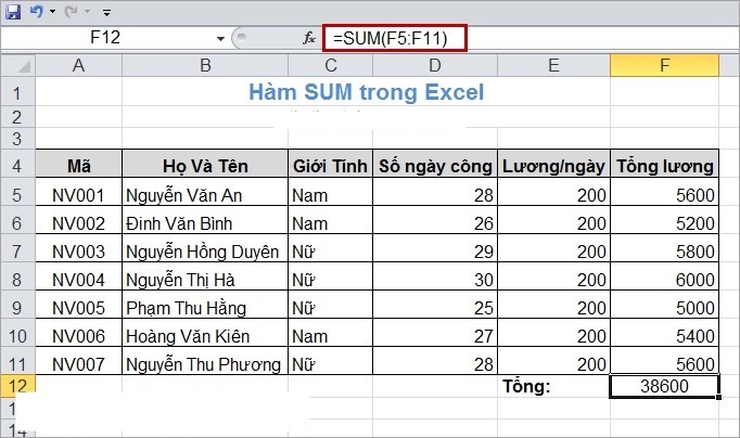 Cách tính tổng trong excel bằng hàm sumif đơn giản, chính xác - Ảnh 2