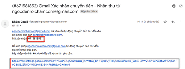 chuyển tiếp email gmail