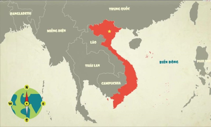 Vị trí của Việt Nam trên bản đồ