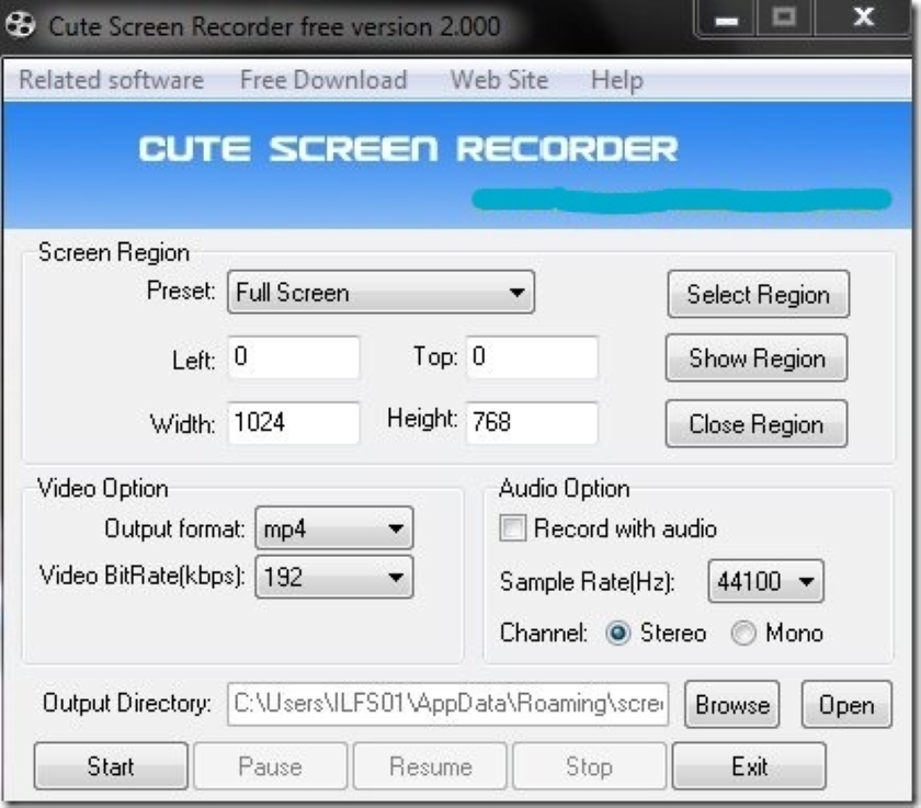 ứng dụng quay màn hình pc Cute Screen Recorder Free