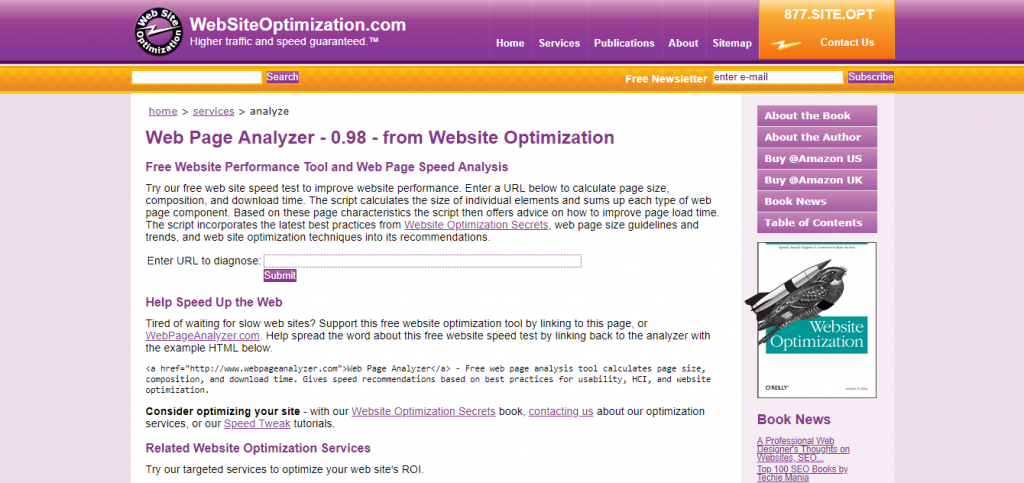 công cụ phân tích tốc độ tải trang webpage analyzer speed test tool