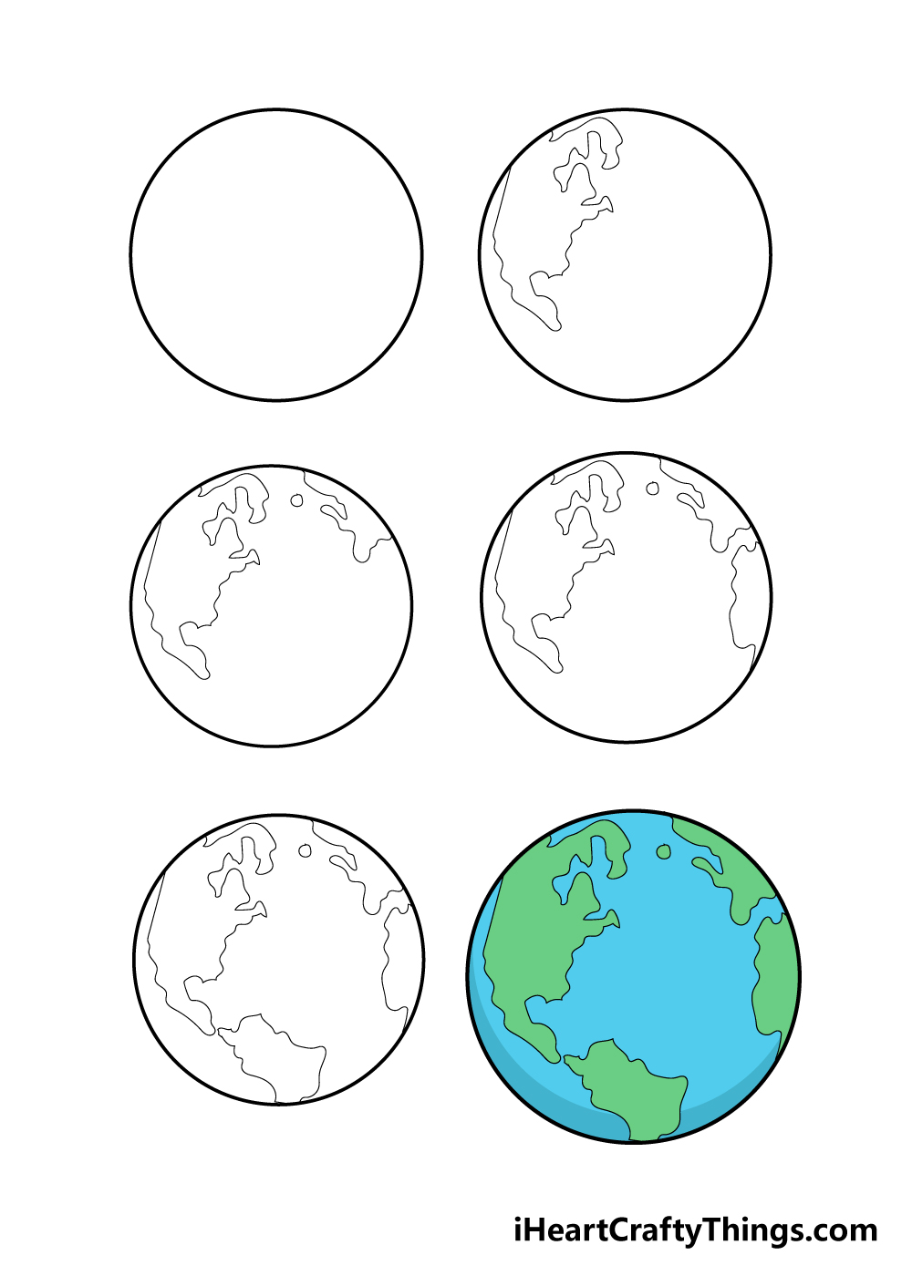 Earth in 6 steps - Hướng dẫn cách vẽ trái đất đơn giản với 6 bước cơ bản