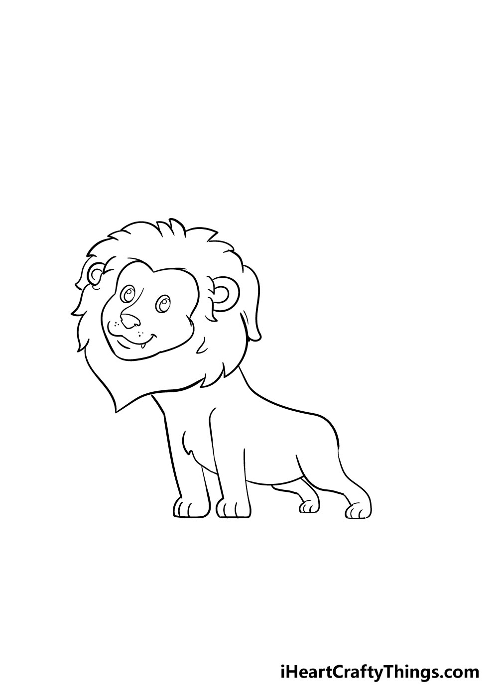 How to draw a lion 6 - Hướng dẫn cách vẽ con sư tử đơn giản với 8 bước cơ bản