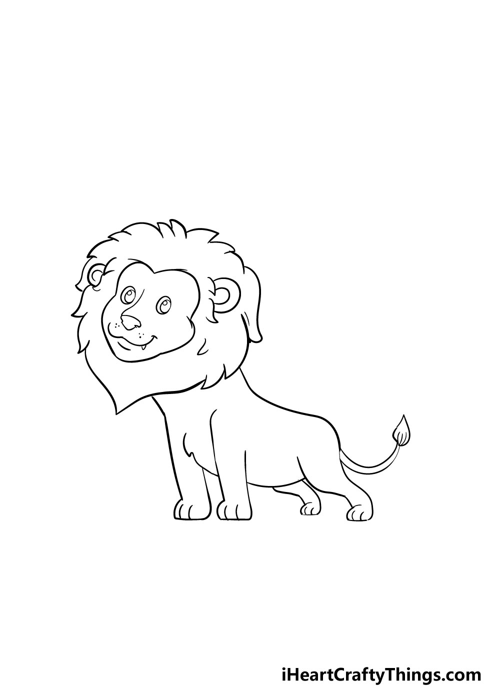 How to draw a lion 7 - Hướng dẫn cách vẽ con sư tử đơn giản với 8 bước cơ bản