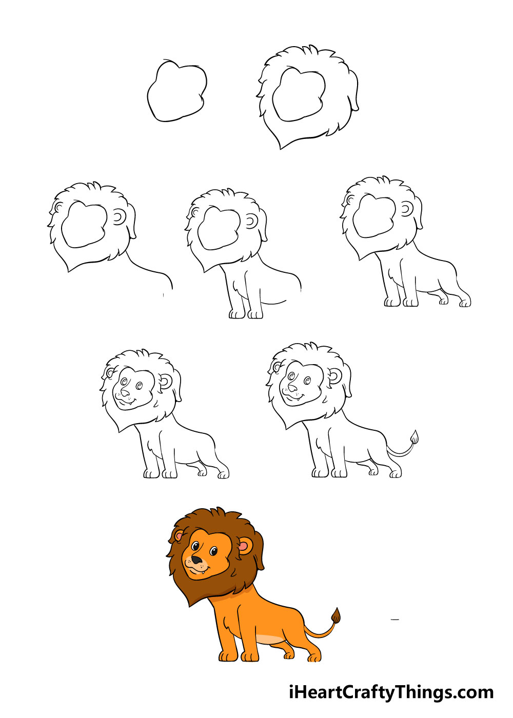 Rất Hay: Hướng dẫn cách vẽ con sư tử đơn giản với 8 bước cơ bản