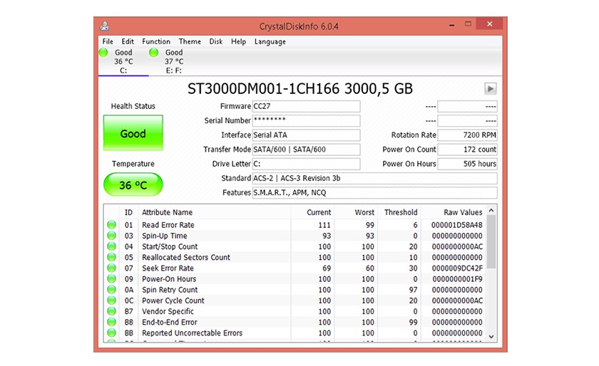 Kiểm tra ổ cứng SSD bằng phần mềm CrystalDiskInfo
