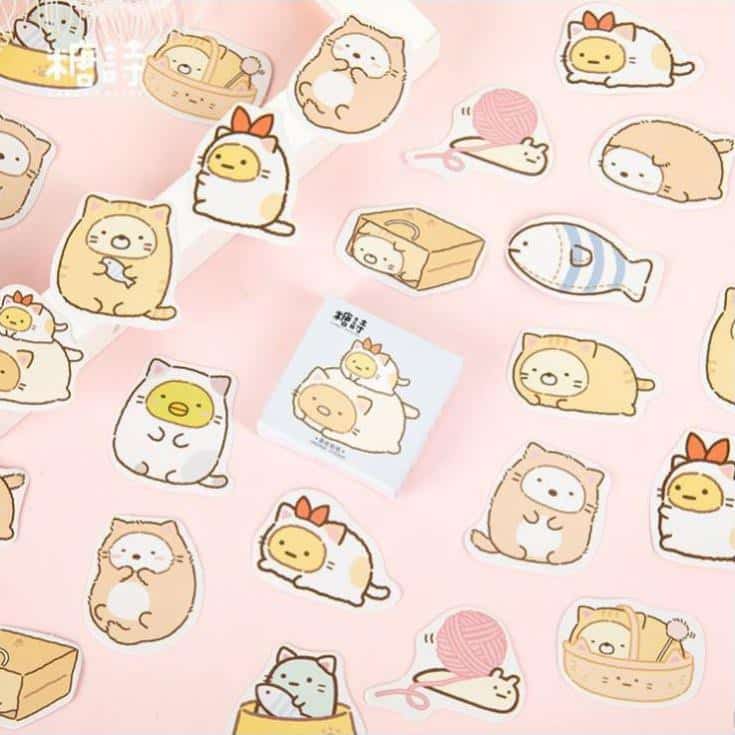 Sticker Mèo Chibi Béo cute