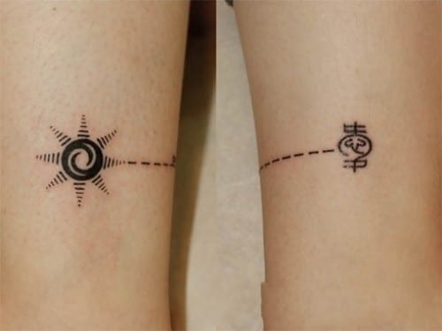 Tattoo mặt trời nhỏ cách điệu