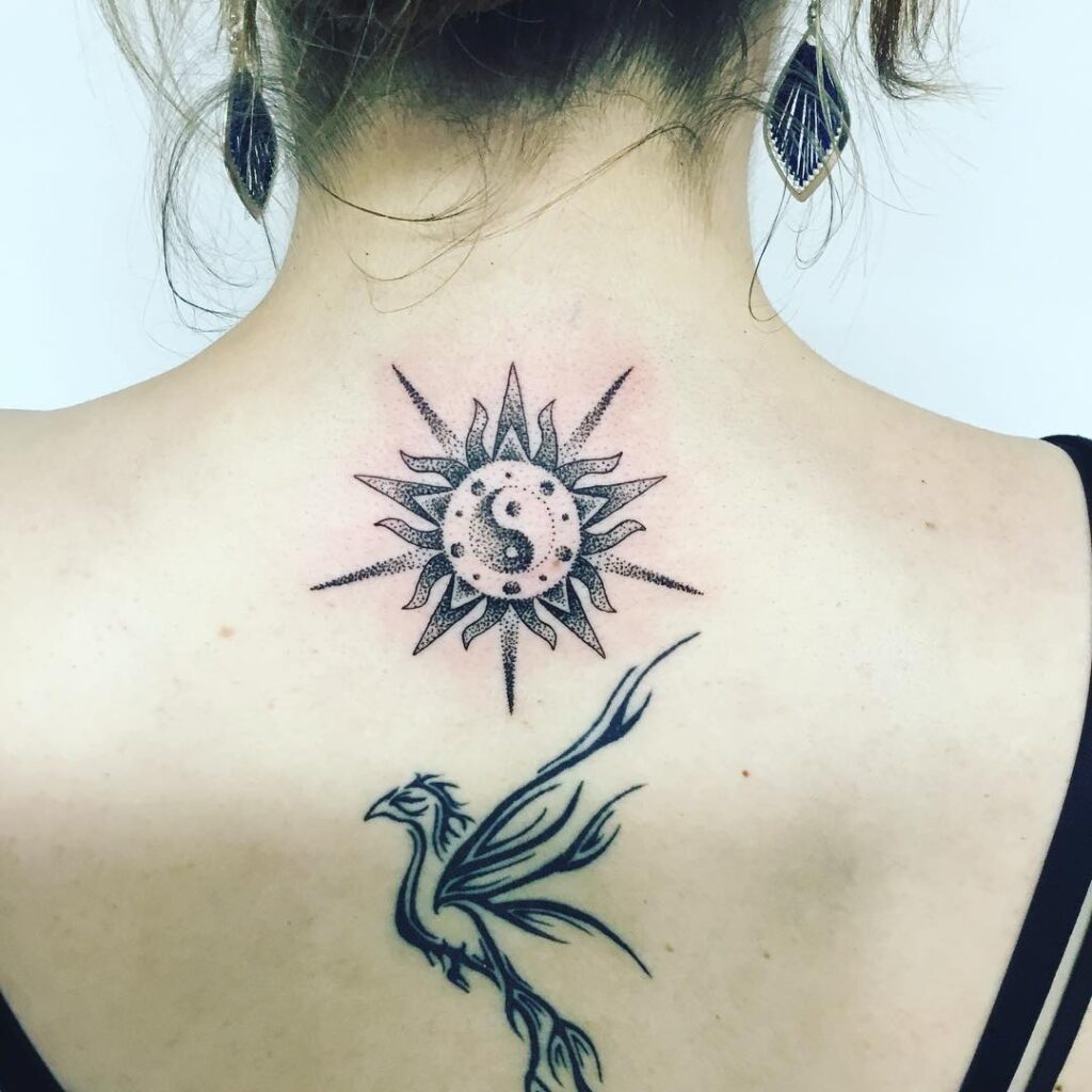 Tattoo mặt trời và phượng hoàng cá tính và quyến rũ nhất cho bạn gái