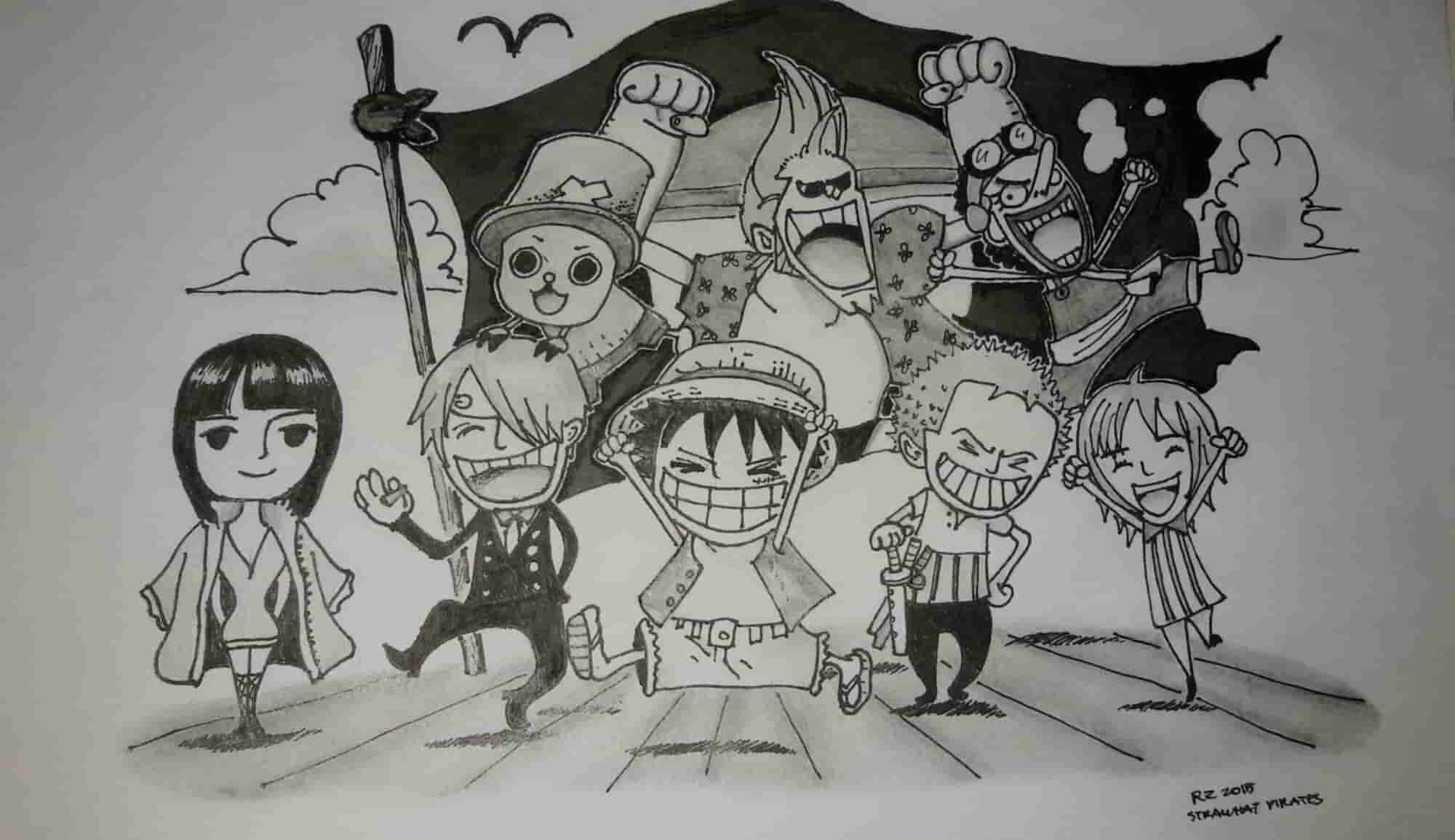 Tranh vẽ One Piece siêu cute đáng yêu