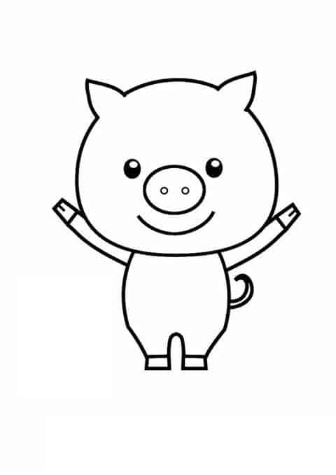 Vẽ Con Lợn cute dễ thương