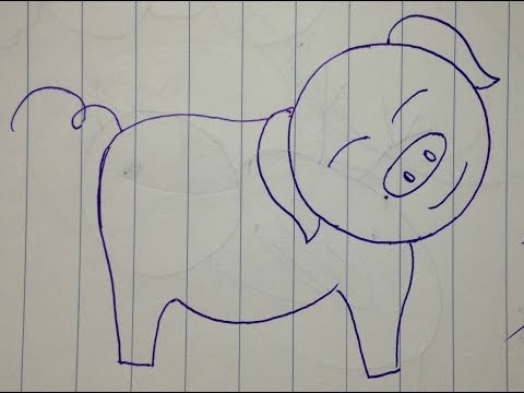 Vẽ Con Lợn đơn giản cute